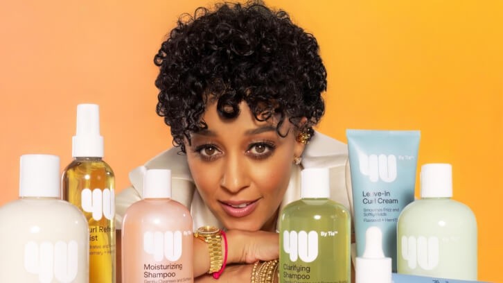 “I’m seeing the biggest opportunity for the next generation of curl care at the intersection of clean and science backed. We knew we couldn’t change the face of curl care without using science – clean science that is,” said 4U by Tia founder Tia Mowry. © Adam Rindy