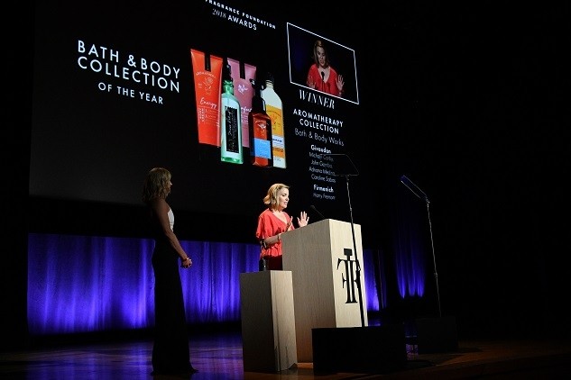 Megan Crokos, Vice President of Product & Fragrance Development at Limited Brands, speaks on stage during 2018 Fragrance Foundation Awards at Alice Tully Hall at Lincoln Center on June 12, 2018 in New York City. (Photo by Dia Dipasupil/Getty Images for The Fragrance Foundation)