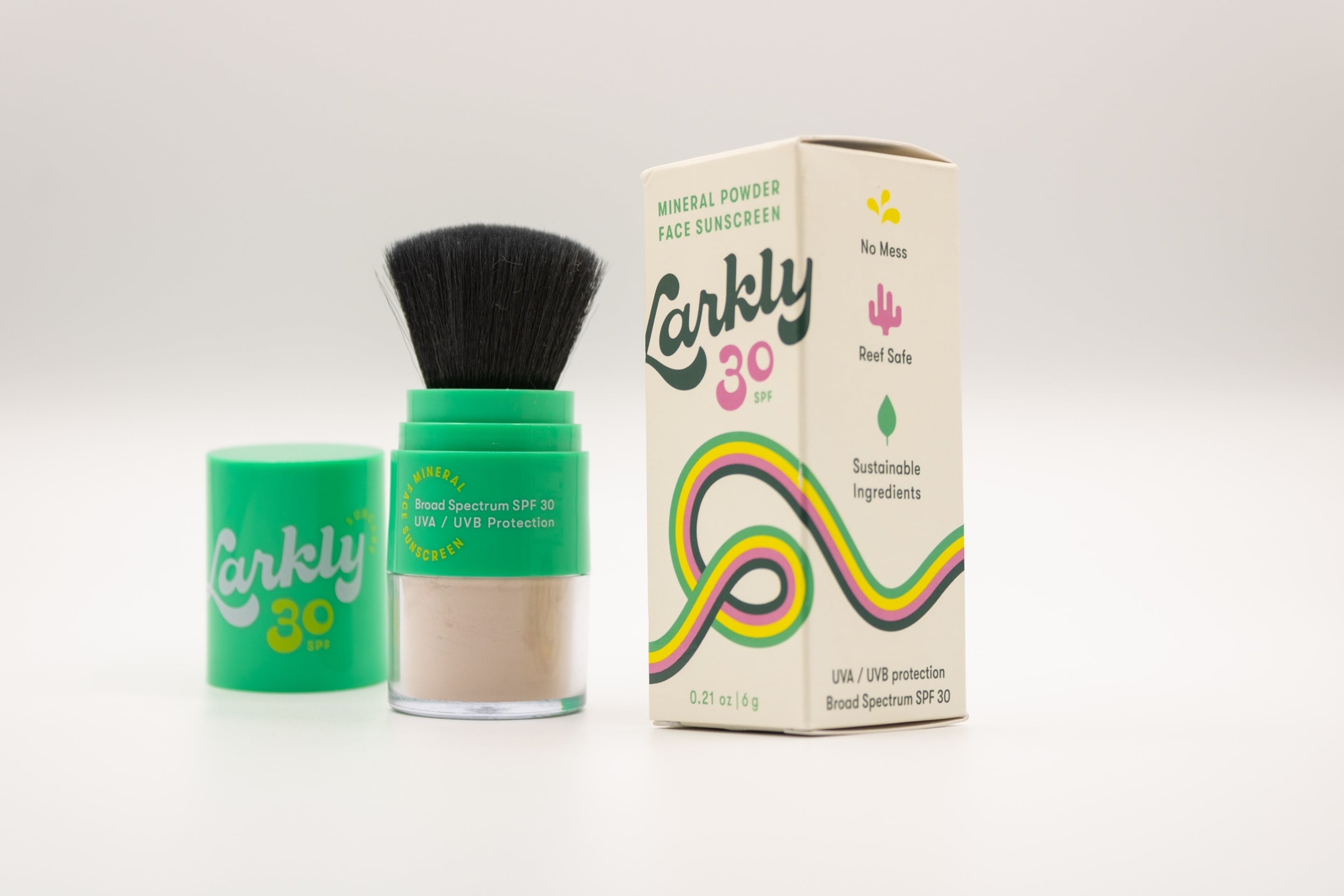 Mineral-based powder sunscreen offers multiple benefits over traditional cream-based options, says Larkly co-founder