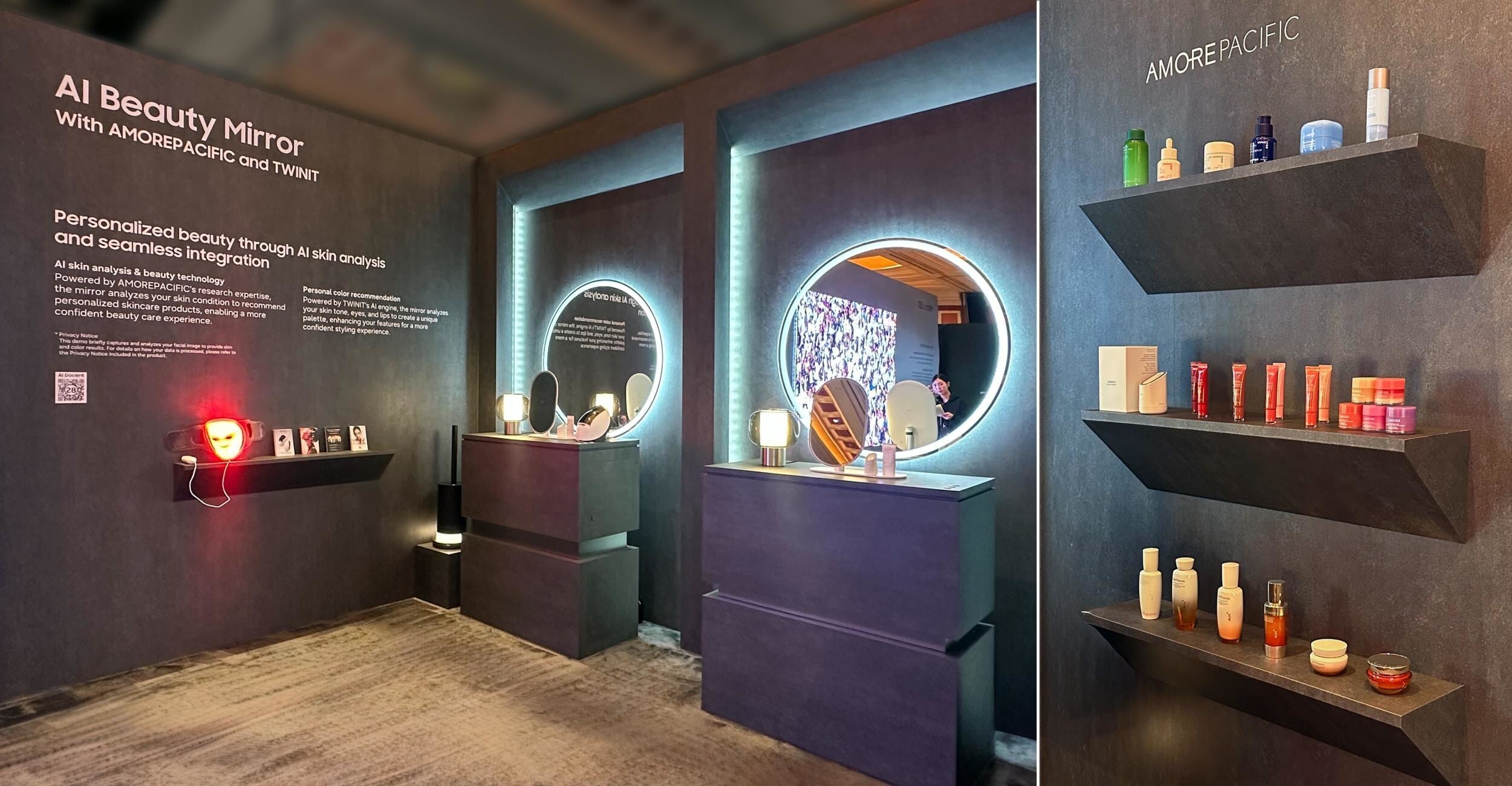 Amorepacific's AI skin analysis and care solution, integrated into Samsung Electronics' AI Beauty Mirror