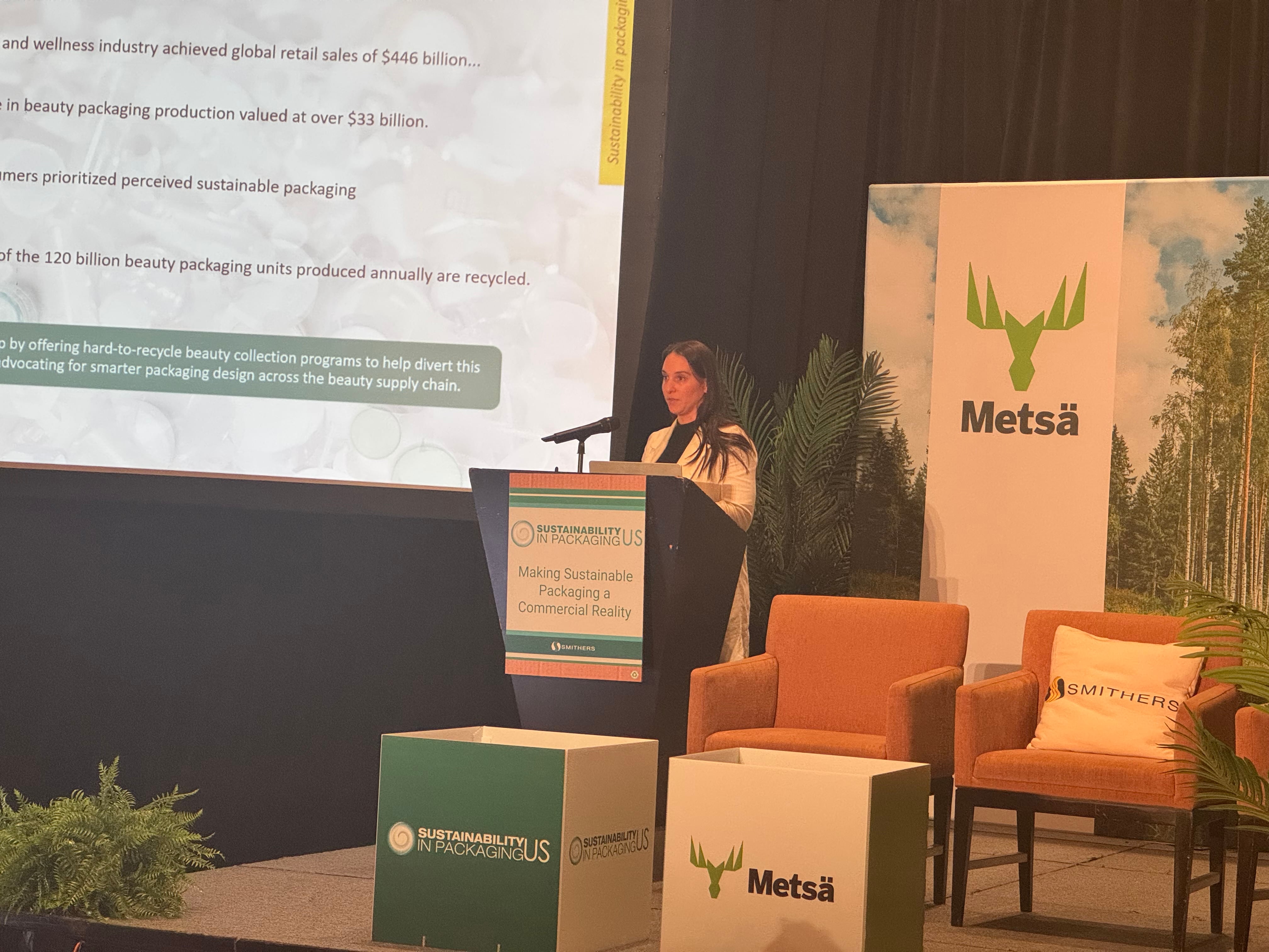 According to Fothergill's presentation, only a fraction of the 120 billion beauty packaging units produced annually are recycled.
