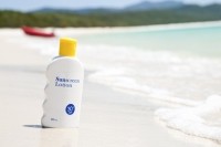 Sunscreen on a beach