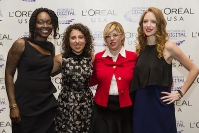  Sian Morrison (at left, CEO of Cast Beauty), Rachel Tipograph (CEO of MikMak), Rachel Weiss (VP Innovation & Entrepreneurship L'Oreal), and Katherine Ryder (at right, CEO Maven Clinic)