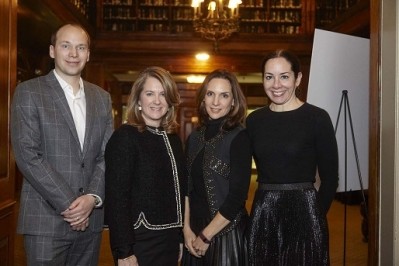 Maxwell Luthy, of TrendWatching (left to right);  Kelly McPhilliamy of Wells Fargo Securities; Elana Drell Szyfer, CEO of Laura Geller New York; and Jenny Fine of WWD (photo courtesy of  JF Productions)