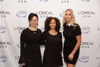2016 Women in Digital finalists: Grace Woo, Co-Founder Pixels.IO; Morgan DeBaun, CEO of Blavity and Grainne Barron, CEO and Founder, Viddyad (image courtesy of L'Oréal)