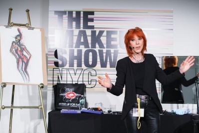 Dany Sanz, founder of MAKE UP FOR EVER, speaking at The Makeup Show NYC (photo by Nadav Havakook)