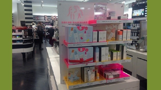 Drunk Elephant products on display at Sephora