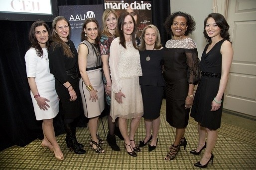 Jenine Guerriero of Givaudan, Claire Fremont Langlais of Coty, keynote speaker Elana Drell Szyfer, CEO of Laura Geller Beauty, Helen Murphy of IFF, Miriam Whippen of Clarins, president of CEW Carlotta Jacobson, Althea Knight of the Estée Lauder Companies, and Amy Whang of L’Oreal Paris USA (image courtesy of Patricia Willis Photography)
