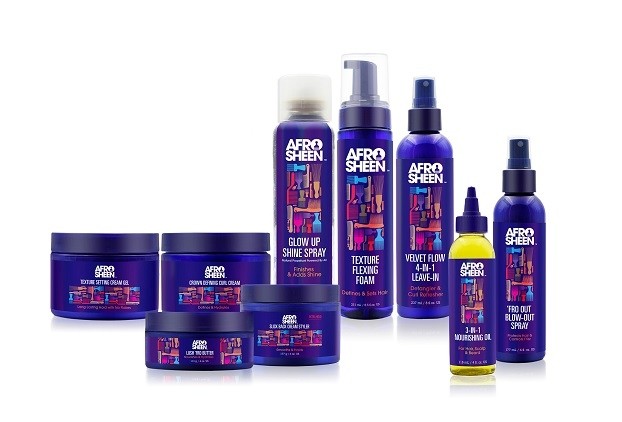 Afro Sheen hair styling product portfolio photo courtesy of the brand 