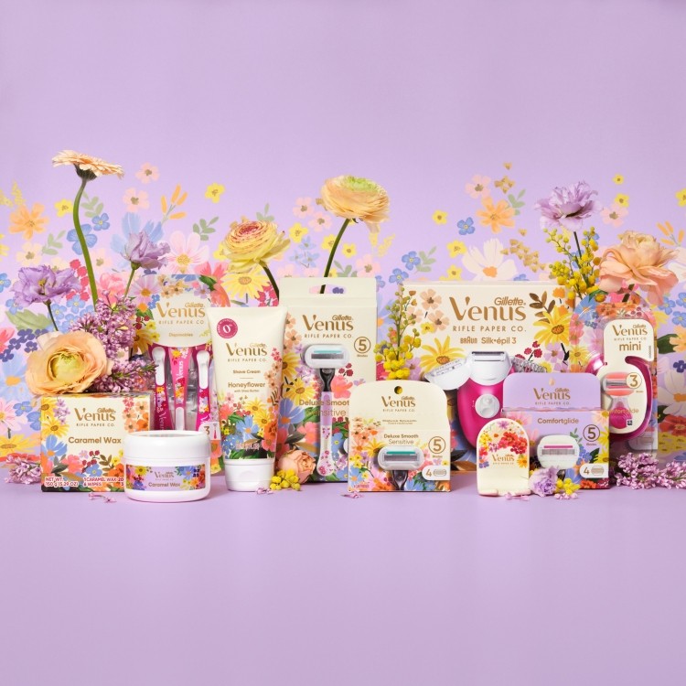 Photo Credit// “Collaborating with Rifle Paper Co. offered the perfect opportunity to reach our shared target consumer by bringing Anna Bond’s gorgeous designs to a curated selection of fan-favorite Venus products,” said Dana Malcolm, Senior Brand Director at P&G Gillette. © Gillette