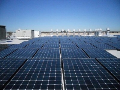 Newly installed solar system at New Jersey HQ